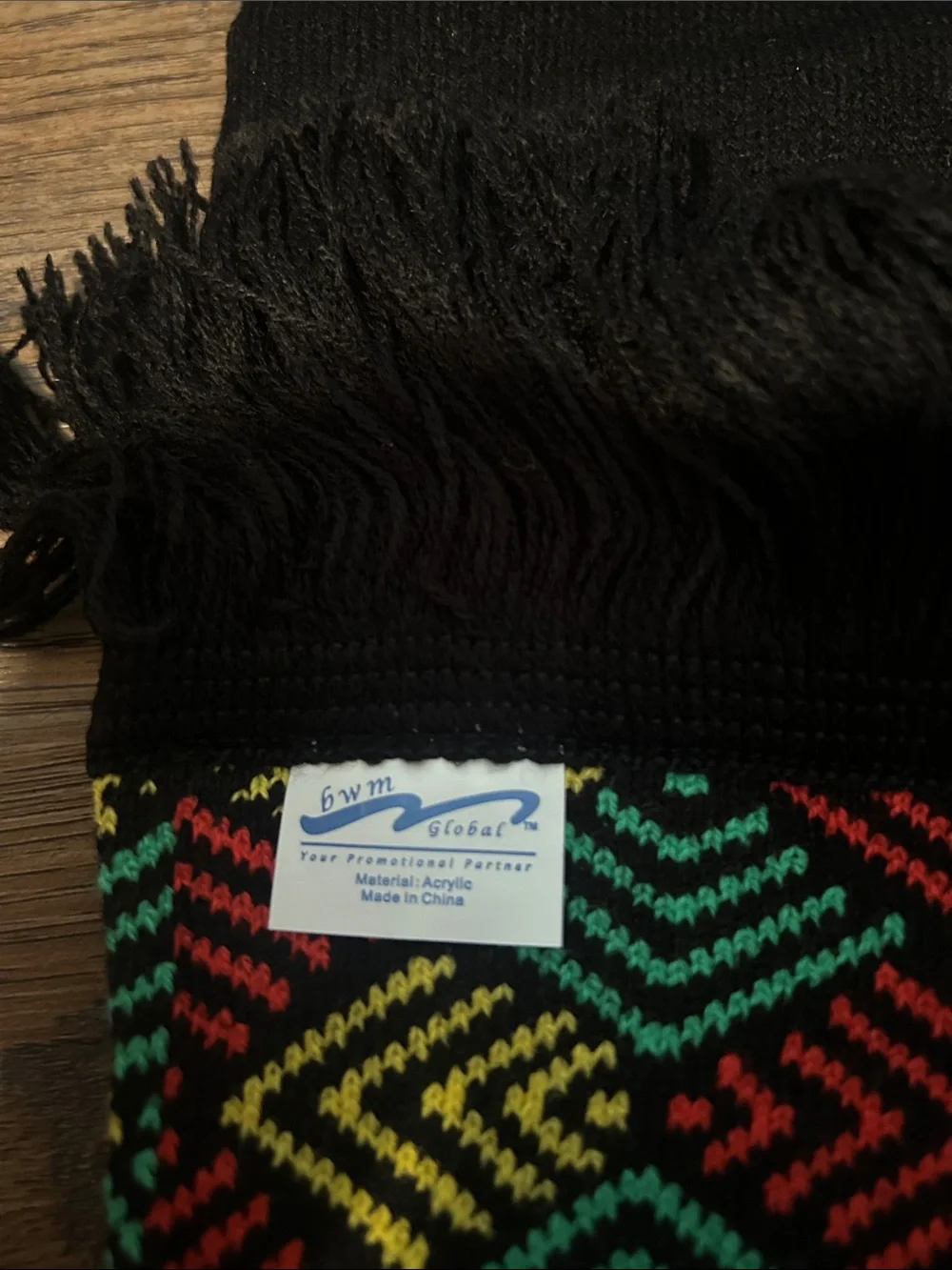 Memphis Grizzlies Winter Scarves in Black with Red, Yellow & Green Accents (2)